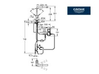 MEDIDAS MONOMANDO COCINA MINTA TOUCH GROHE